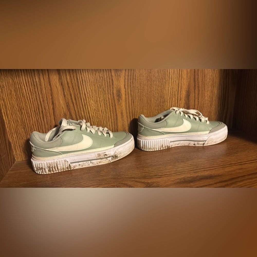 Sage green Nike shoes